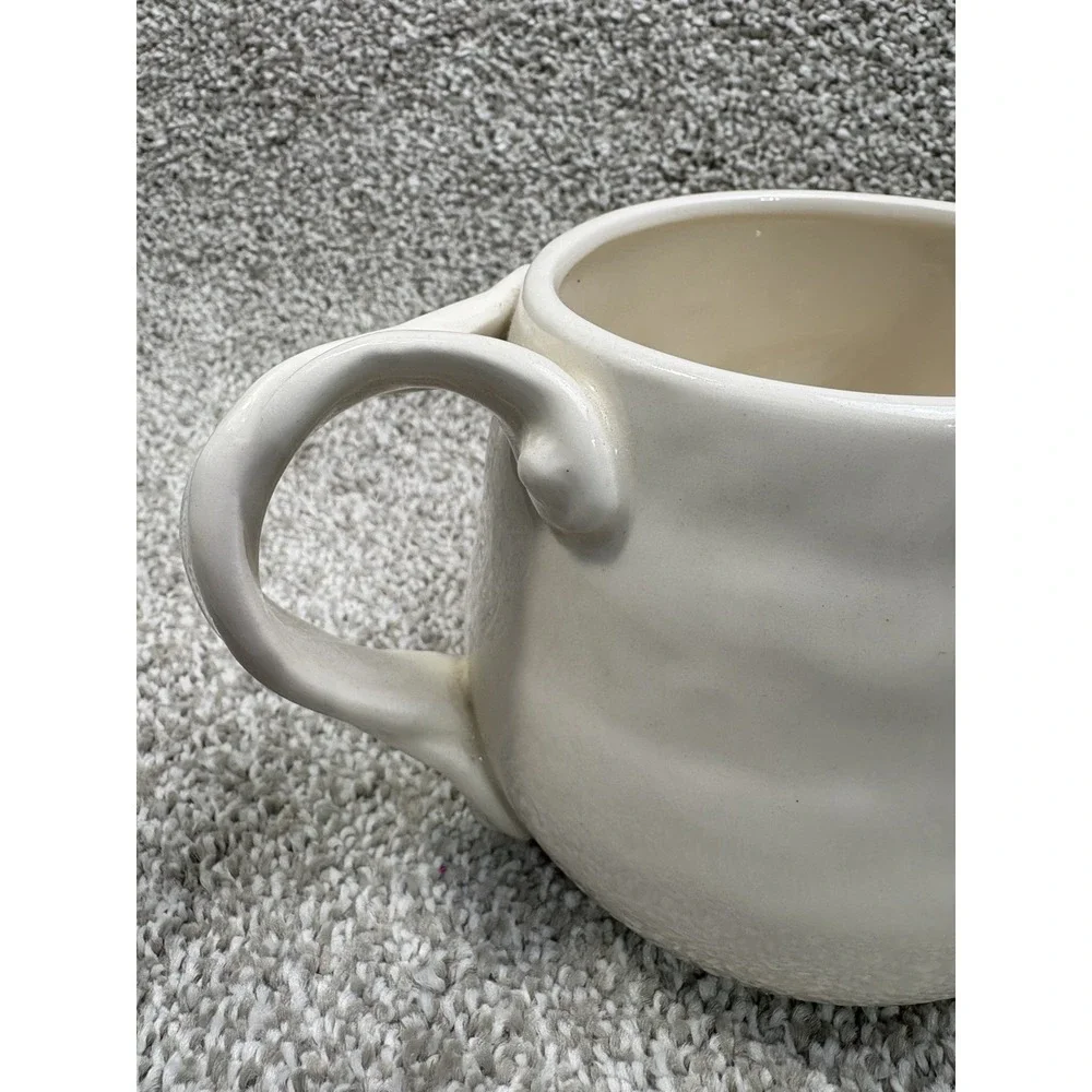 Pier 1 Imports‎ Snowman Mug Hand Painted Dolomite Christmas Winter Coffee Cup